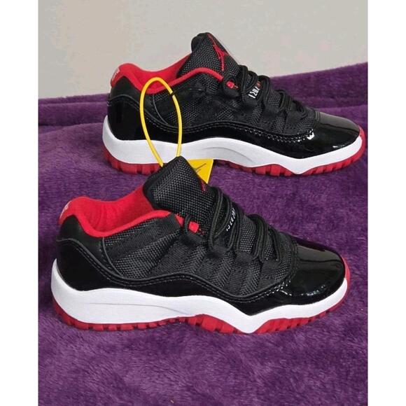 RARE Nike Air Jordan (PS) Retro 11 Low Bred 505835-012 Black Red 12C BRAND NEW